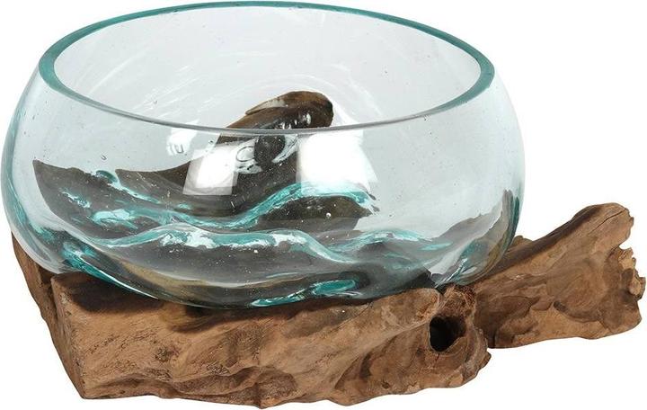 Actual product image Something Different Fused Glass Decorative Bowl Wood