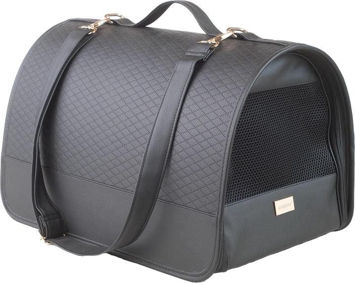 Actual product image amiplay TRANSPORT BOXNEW YORK M 42X26X26CM BLAC (Dog, Foldable, Breathable)