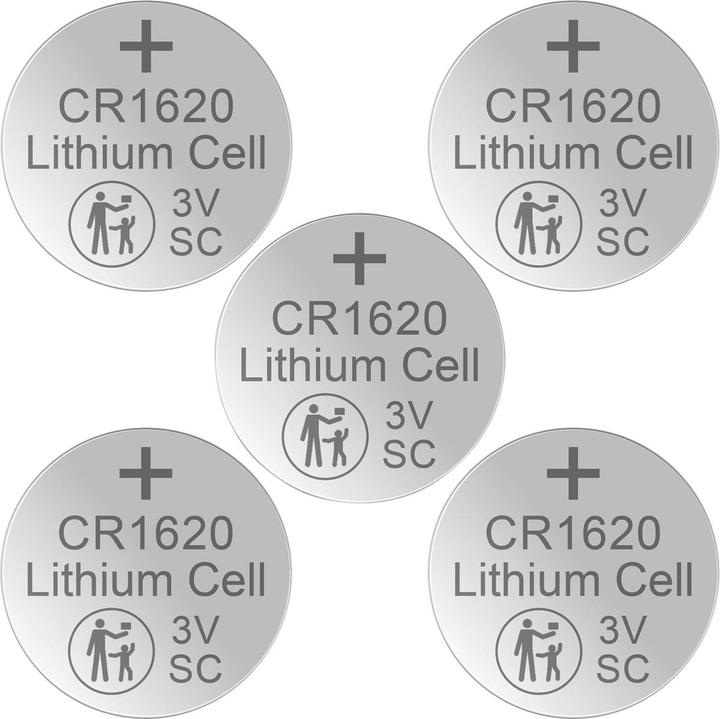 Produktbild Hückmann Lithium-Knopfzelle CR1620, 3V / 70mAh, 5er Set (5 Stk., CR1620, 70 mAh)
