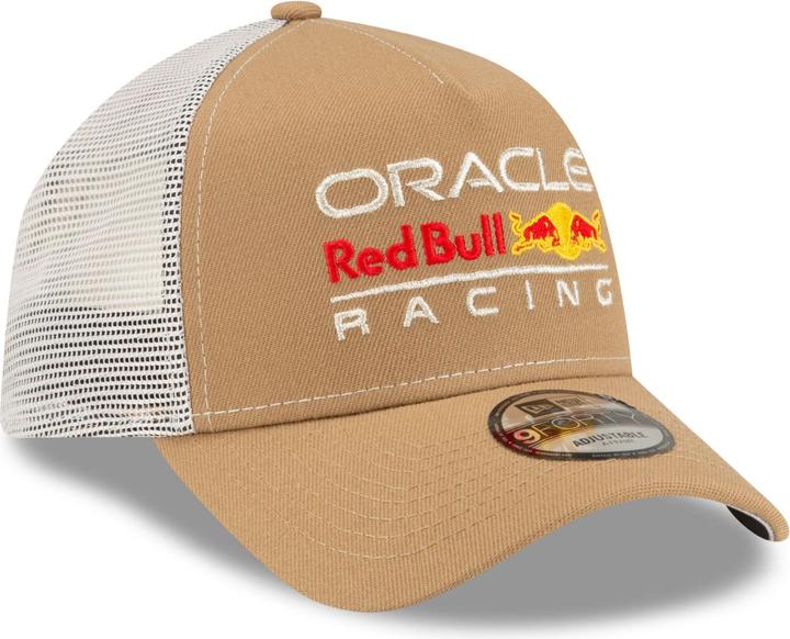 New Era A-Frame Snapback Trucker Cap - Red Bull Racing Khaki