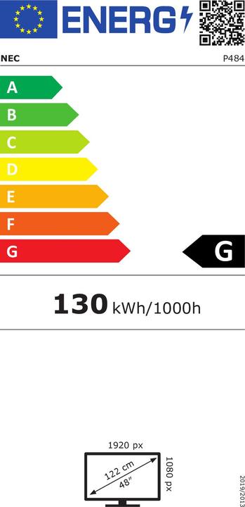 Energie-Label NEC MultiSync P484 (1920 x 1080 Pixel, 48")