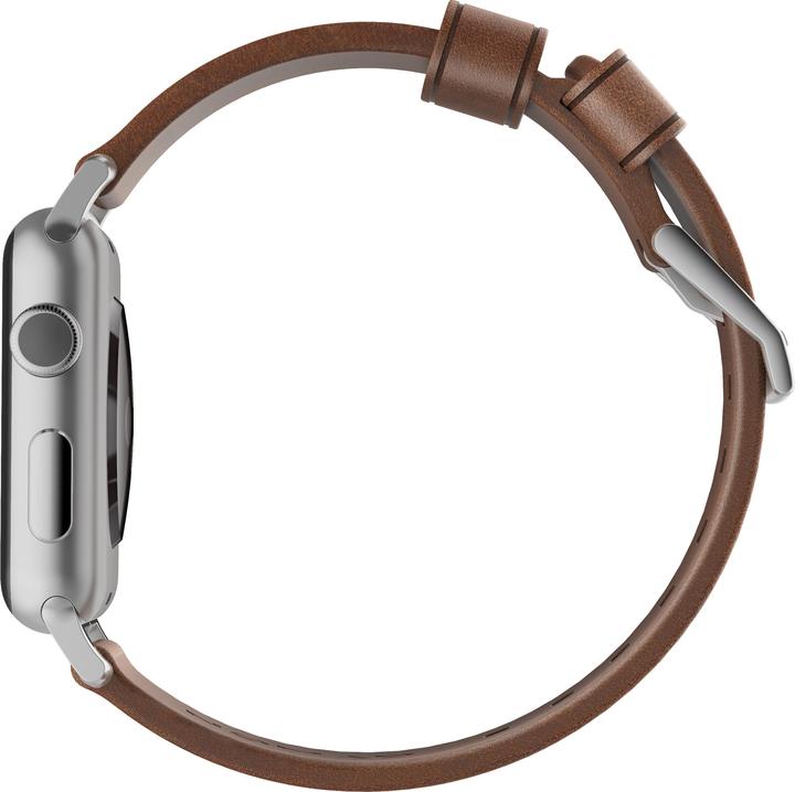 Produktbild Nomad Modern Connector Strap (44 mm, Edelstahl, Leder, Apple Watch Series 6, Apple Watch Series 5, Apple Watch SE, Apple Watch Series 4)