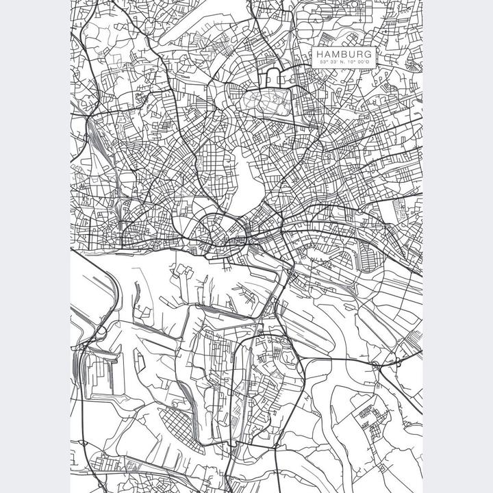 Image du produit Trenddeko Plan de la ville de Hambourg (240 x 350 cm)