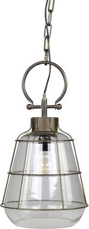 Chic Antique Factory Lampe, Glas und Metall, 27cm (E27)