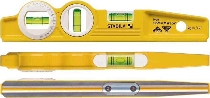 Produktbild Stabila Wasserwaage Type 81 SV REM W360 Torpedo (25 cm)