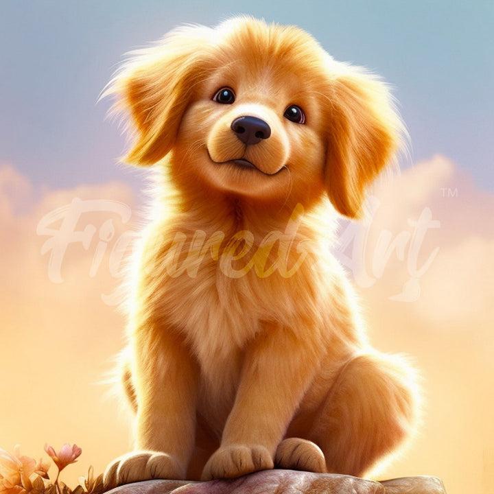 Image du produit Figured'Art Mini Broderie Diamant - Adorable Chiot Golden Retriever