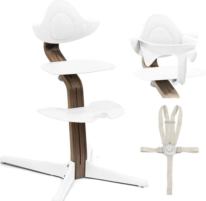 Image du produit Stokke Chaise Nomi Walnut avec kit bébé et ceinture de sécurité (Chaise haute)
