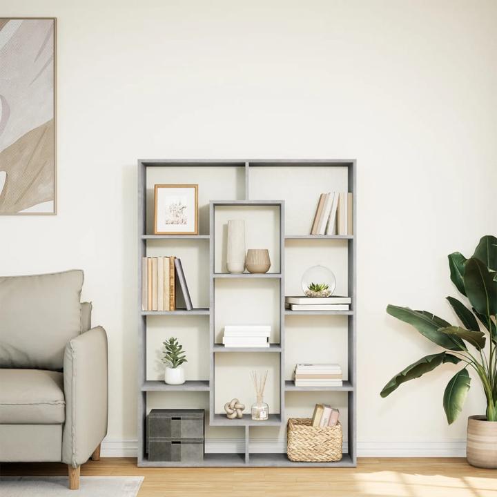 Actual product image VidaXL Bookcase Room divider Wall shelf Standing shelf Room divider Shelf Concrete grey (29 x 29 x 143 cm)