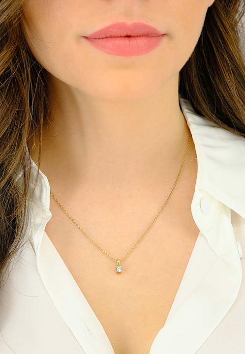 Immagine prodotto Muau Rimorchio (Giallo oro, Oro bianco, Qui si può trovare l'oro rosso o semplicemente l'argento. Poco appariscente eppure un vero e proprio richiamo per gli occhi, uno dei nostri gioielli preferiti della gioielleria online il ciondolo a 4 manici con diamante 0,40ct. Oro giallo 750 nel colore oro giallo. Gioielli)
