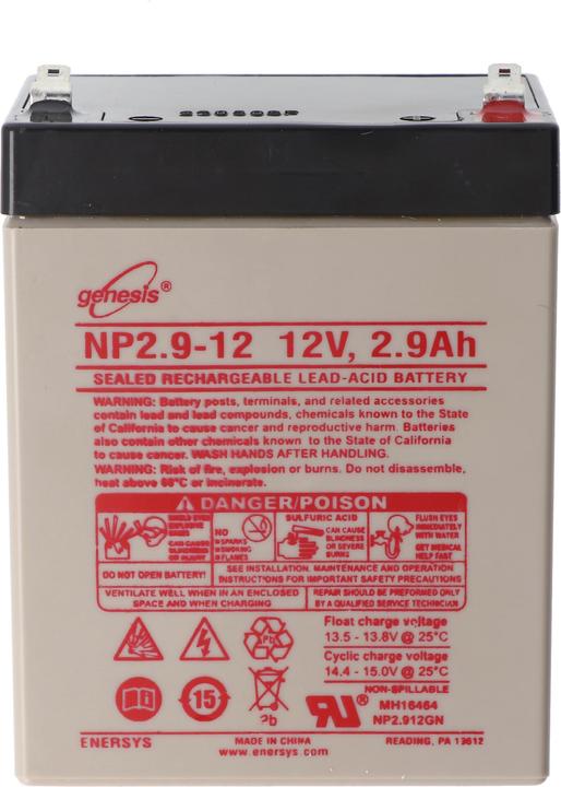 Produktbild Hawker Energy Hawker Enersys Genesis NP2.9-12 Blei Akku Kontakt Faston 4,8mm (12 V, 2.90 Ah)