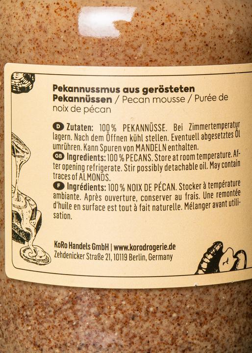 Valeurs nutritives et ingrédients KoRo Purée de noix de pécan grillées (500 g)