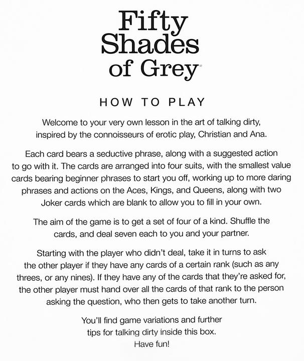 Produktbild Fifty Shades of Grey Play Nice Talk Dirty Inspiration Cards (Spielesammlung, Englisch)