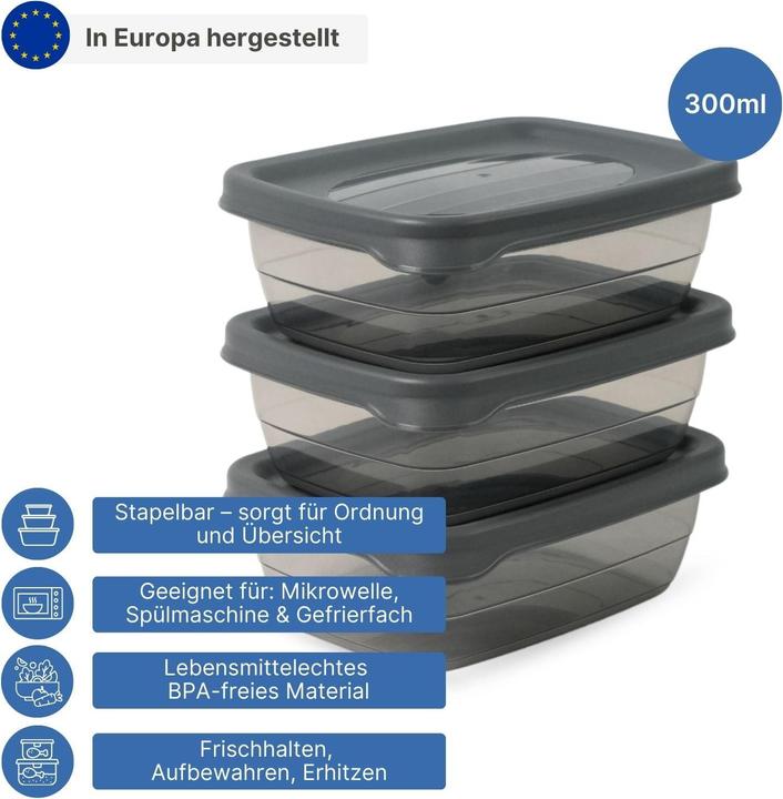 Actual product image Hobby 3er-Set Aufbewahrungsdosen Frischhaltedosen Vorratsdosen Stapeldosen (0.30 l)