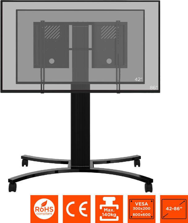 Immagine prodotto Quinta Carrello espositivo Expert regolabile elettricamente in altezza Carrello espositivo Adjust 4286MB (86", 136 kg)