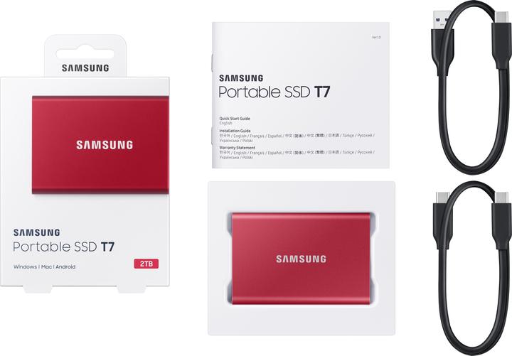 Actual product image Samsung Portable T7 Red (2000 GB)