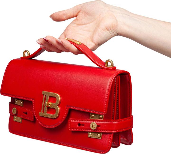 Produktbild Balmain b-buzz red leather handbag