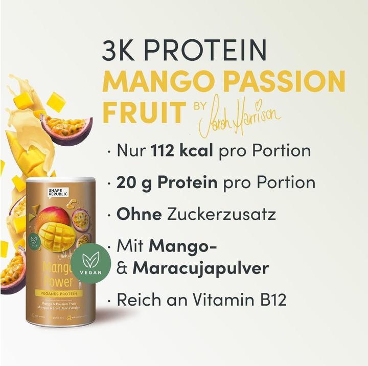 Immagine prodotto Shape Republic 3K Protein vegan mango 420 g (Mango, 1 pz., 420 g)