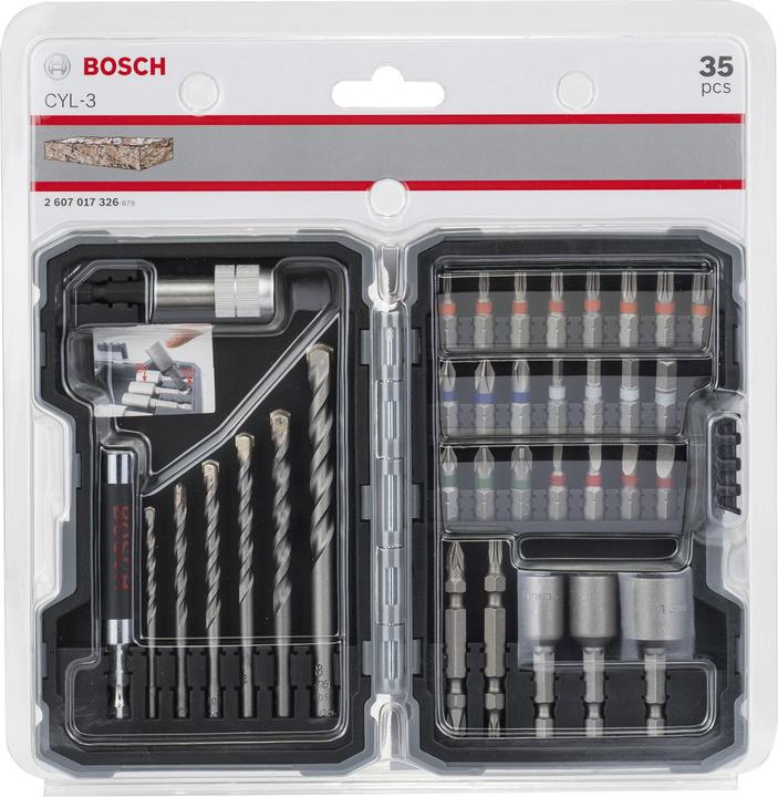 Actual product image Bosch Professional Zubehör Concrete drill and bit set (Th30, Th25, PH1, SL4, Th40, SL6, Th20, HEX3, PH2, PZ2, PZ3, PH3, Th27, TH15, HEX6, Th10, HEX4, HEX5, PZ1, SL5, SL3)