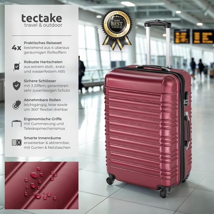 Produktbild tectake Hartschalenkofferset (106 l, M (50 - 90l), L (90 - 115l))