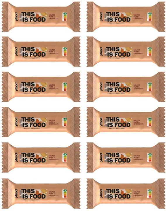Image du produit YFood Noix salées & Chocolat (Noisette salée & Chocolat, 12 pcs, 720 g)