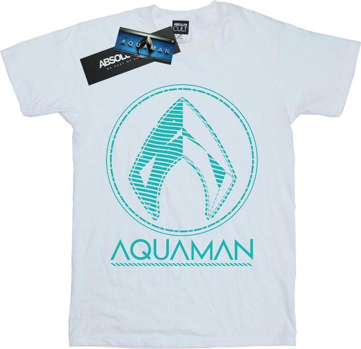 Actual product image Boys Aquaman Aqua Logo T-Shirt (140, 146)