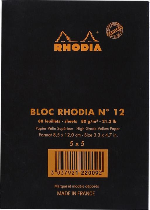 Actual product image Rhodia Blocks stapled 80g Basics (A1, Checked, Soft cover)