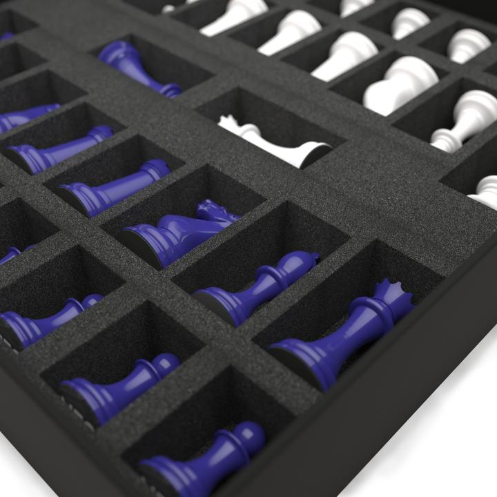 Immagine prodotto Skyline Chess Gioco degli scacchi - Serie in legno - Blu Vs Bianco (with Marble Gradient Square)