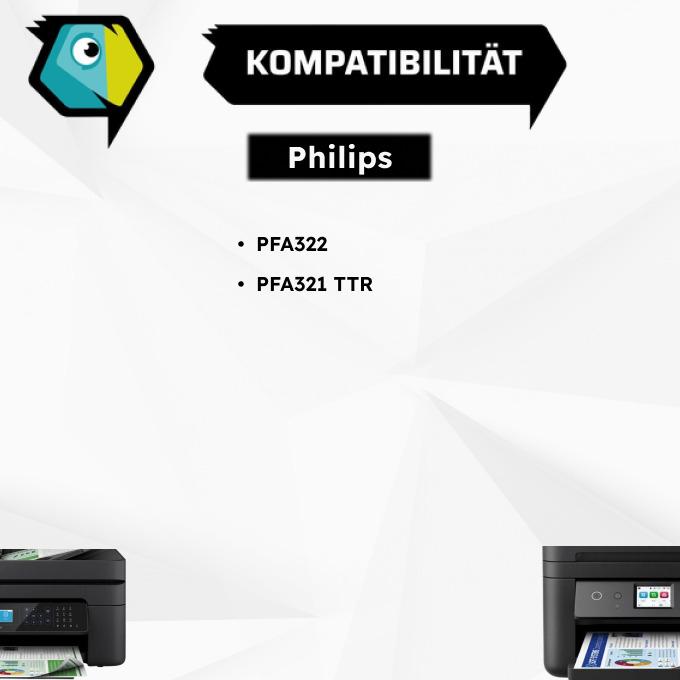 Produktbild Inkadoo Thermorolle kompatibel zu Philips PFA322 / PFA321 TTR Schwarz (BK)