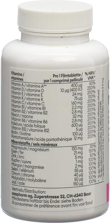 Nährwerte und Zutaten Complex Materna Filmtabletten (120 Stück, Tabletten, 216 g)