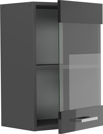Actual product image Vicco Glass kitchen cabinet R-Line, Anthracite high gloss/Anthracite, 40 cm