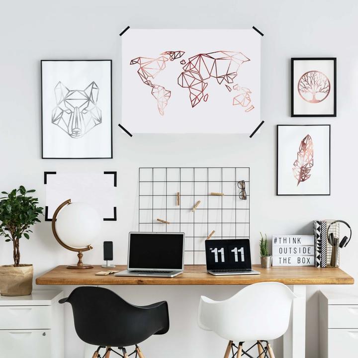 Produktbild Trenddeko Origami Weltkarte - Roségold-Optik (120 x 100 cm)