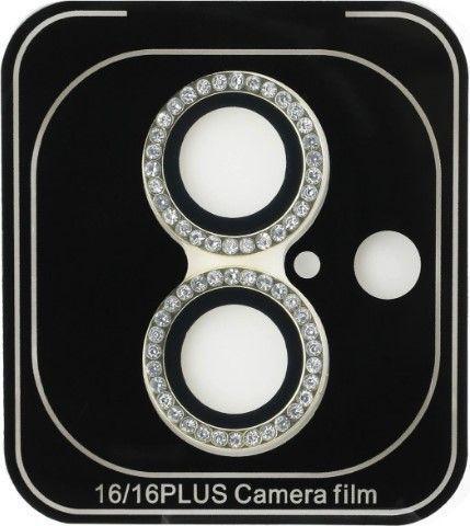 Actual product image Guess Fixed Glliter Protective Lens for Apple iPhone 16, 16 Plus - gold (1 Piece, Apple iPhone 16)
