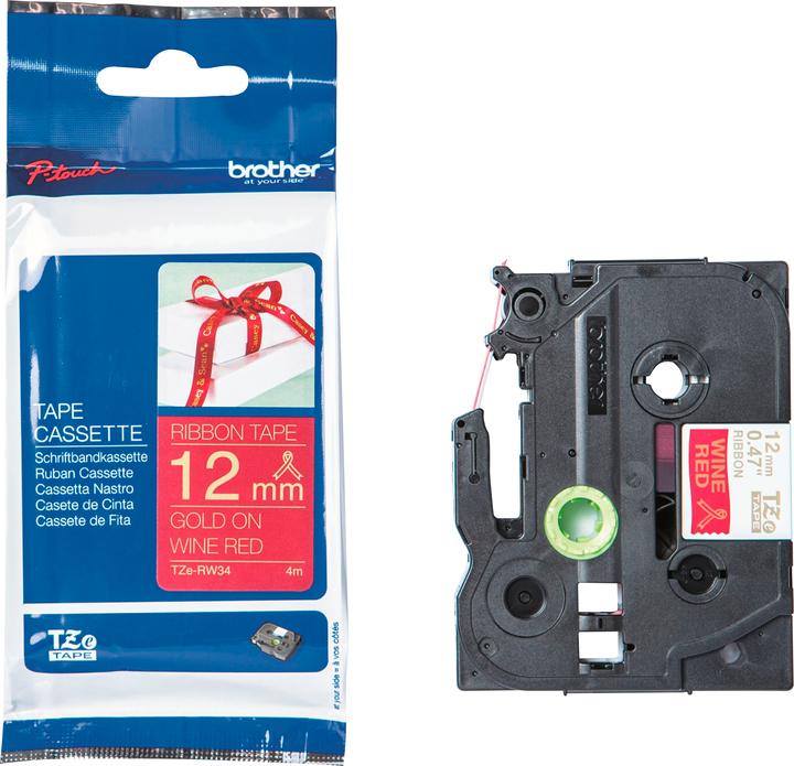 Immagine prodotto Brother TZe-RW34 (1.20 cm, Oro, Rosso)