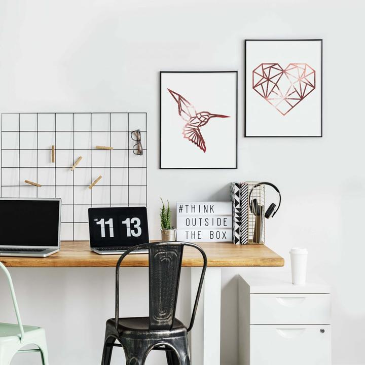 Actual product image Trenddeko Origami hummingbird - rose gold look (30 x 40 cm)