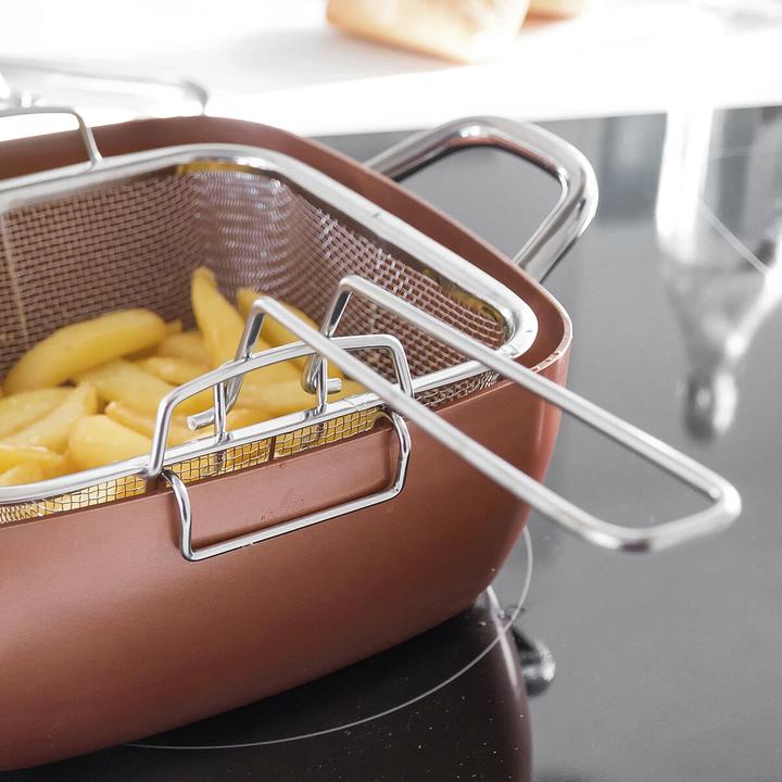 Image du produit InnovaGoods Sauteuse avec accessoires - Cuivre (Cocotte + faitout, Céramique, Aluminium)