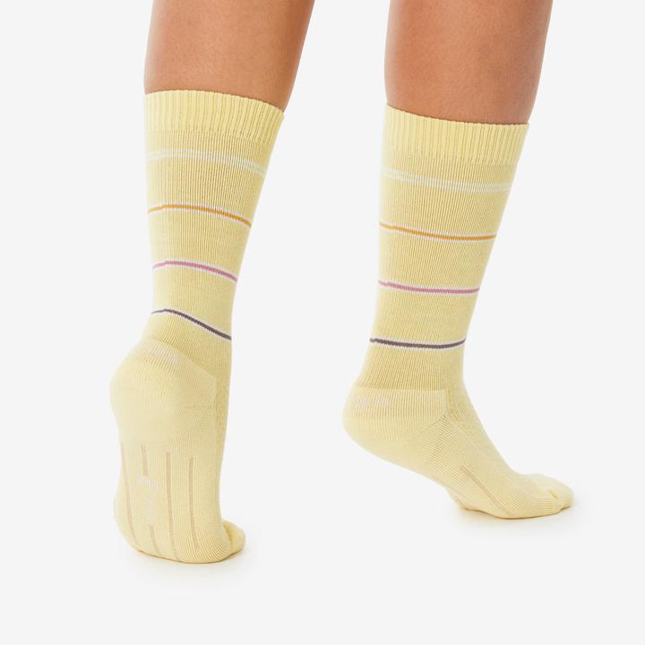 Produktbild Quechua Wandersocken hoch Lyocell & Leinen 2 Paar Hike 100 Lime & Flore (39, 42)