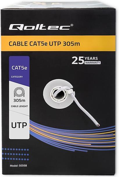 Produktbild Qoltec 50358 UTP Netzwerkkabel CAT5E 305m PVC grau (U/UTP, CAT5e, 305 m)