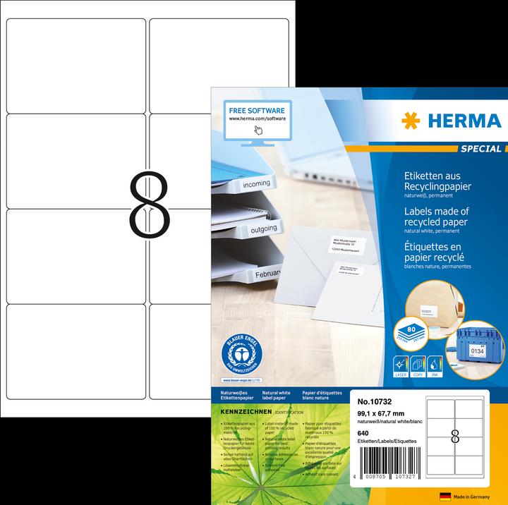 Actual product image HERMA Recycling labels A4