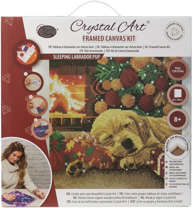 Image du produit Craft Buddy Chiot Labrador dormant, tableau 30x30cm Crystal Art