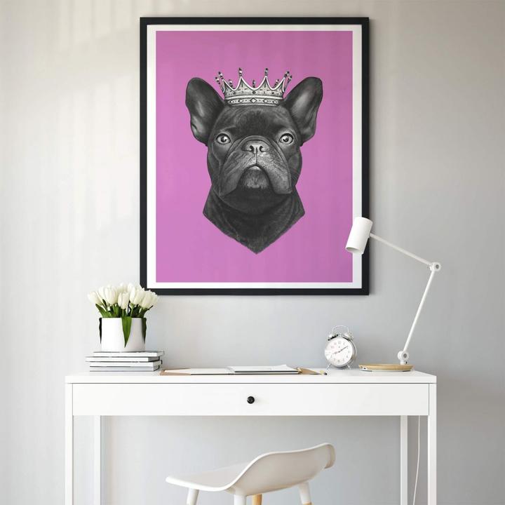 Actual product image Trenddeko King French Bulldog pink (50 x 60 cm)