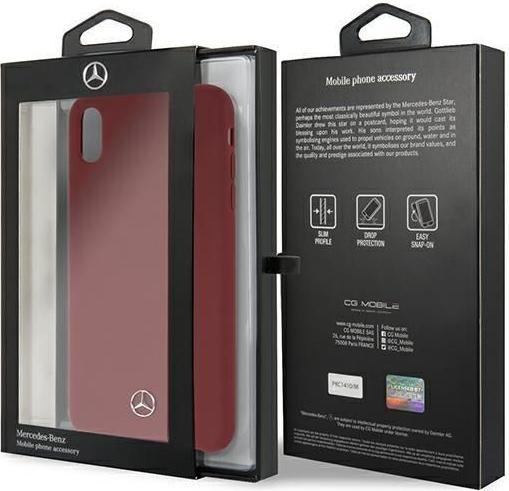 Image du produit Mercedes MEHCI65SILRE iPhone Xs Max rouge / rouge ligne silicone solide (Apple iPhone XS Max)