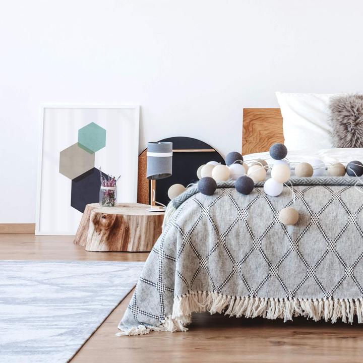 Produktbild Trenddeko Hexagons aqua (120 x 150 cm)