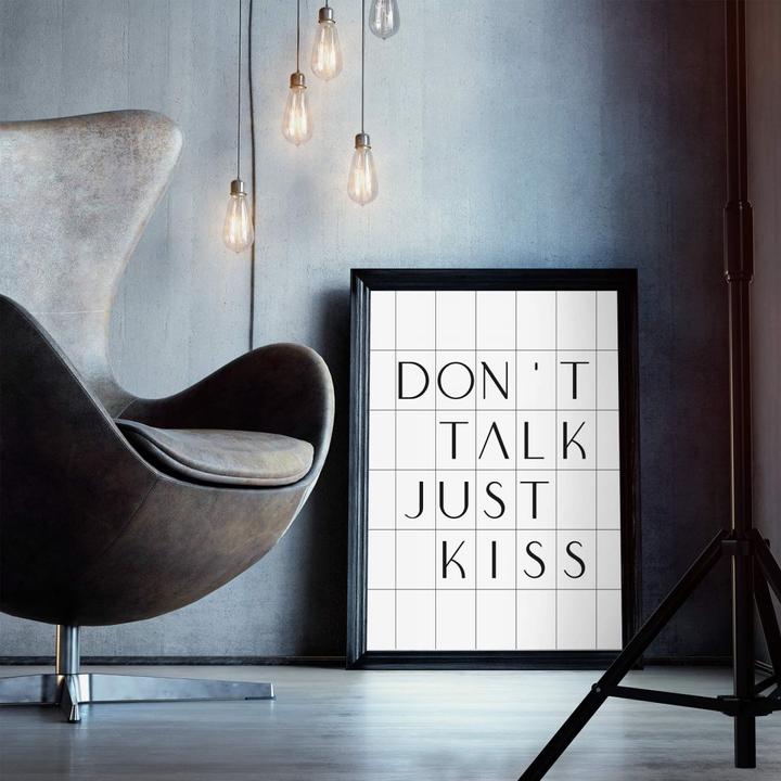 Actual product image Trenddeko with grid - Don't talk just kiss (50 x 60 cm)