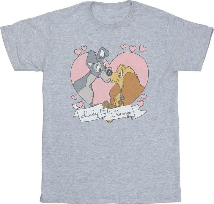 Actual product image Disney Womens/Ladies Lady And The Tramp Love Cotton Boyfriend T-Shirt (XL)