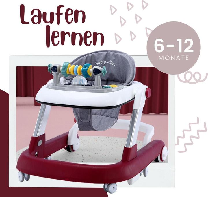 Produktbild Hermex Baby Walker Lauflernwagen Lauflernhilfe Laufwagen Gehfrei Laufhilfe Kleinkinder