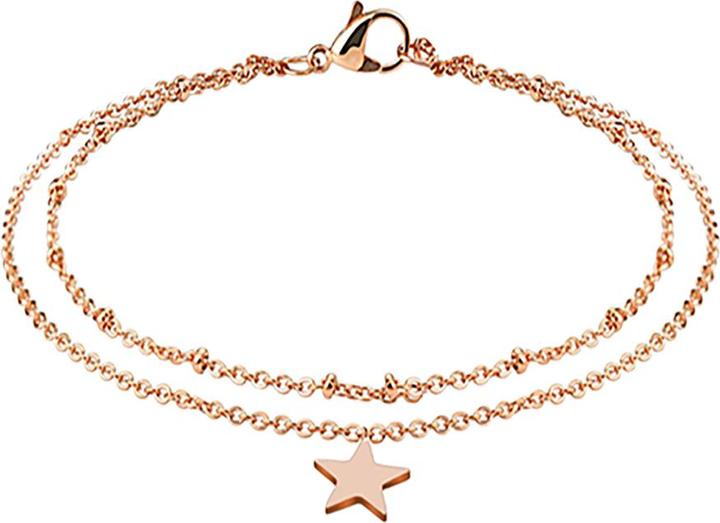 Actual product image Star Piercing Rose gold chain with star (Surgical steel 316L)