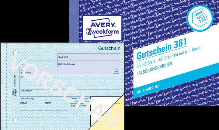 Produktbild Avery Gutschein (50 x)
