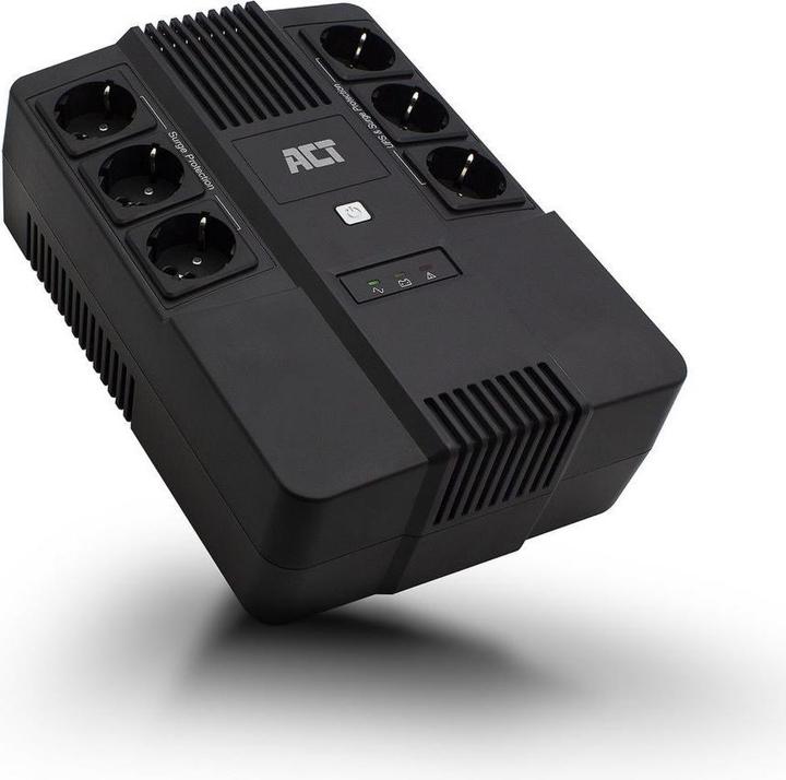 Produktbild UPS, 600 VA, 6x Type F outlet, 1x IEC C14 input, 230V, AVR (600 VA, 360 W, Line-Interaktiv USV)