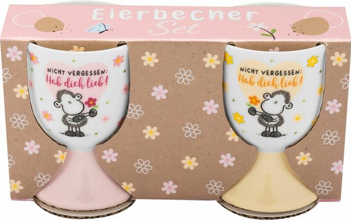 Immagine prodotto Sheepworld Eierbecher-Set Motiv 'Nicht vergessen: Hab Dich lieb!'