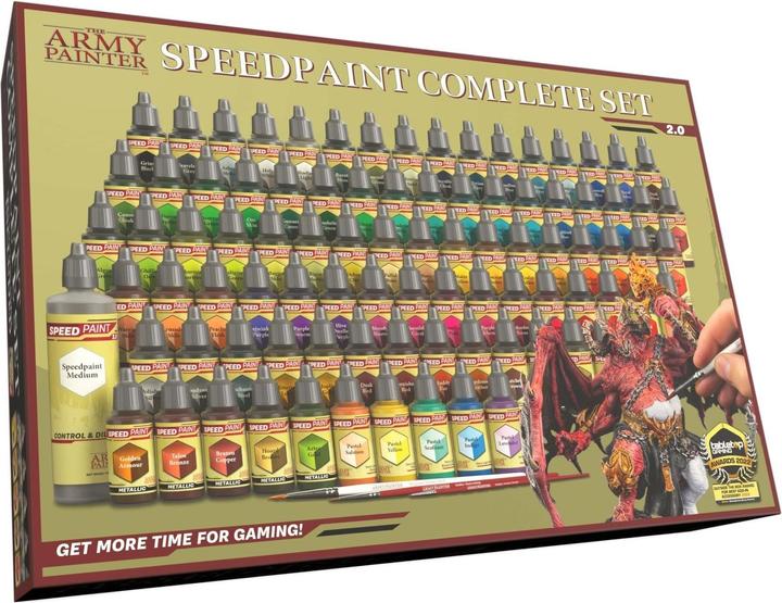 Image du produit The Army Painter Kit complet Speedpaint 2.0 (Pink, Rouge, Bronze, Argent, Bleu, Marron, Noir, Jaune, Or, Violet, Substance : liquide, Gris, Vert, 1620 ml)